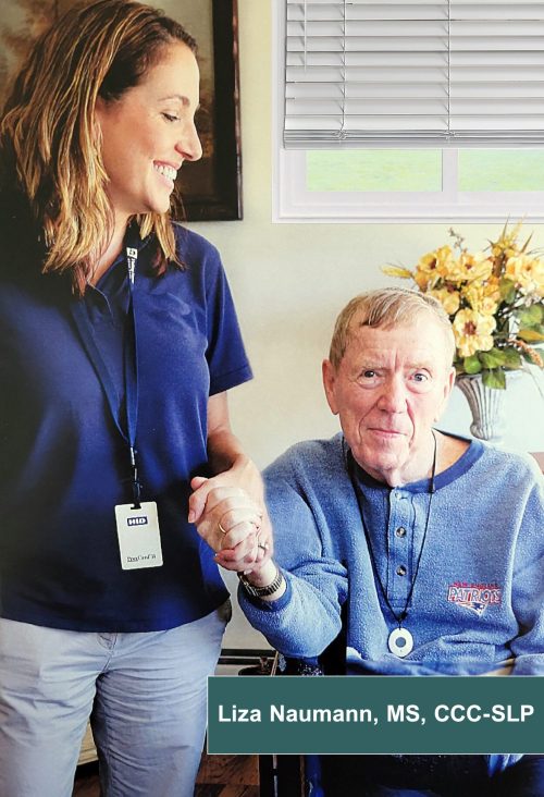 Liza Naumann providing speech therapy services to a patient in Rhode Island.